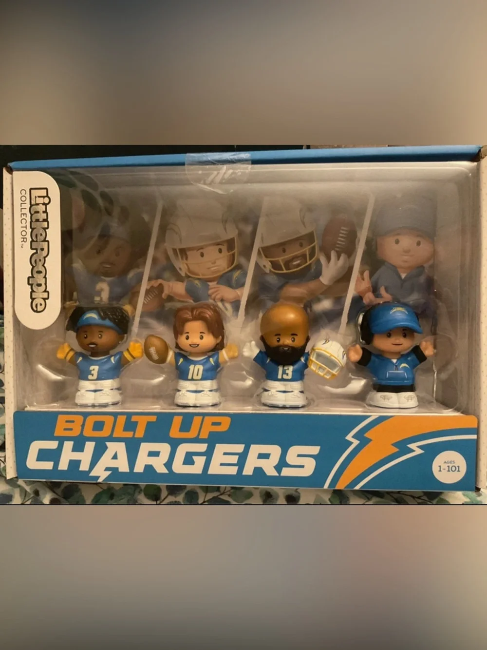 Fisher price little people LA chargers memorabilia